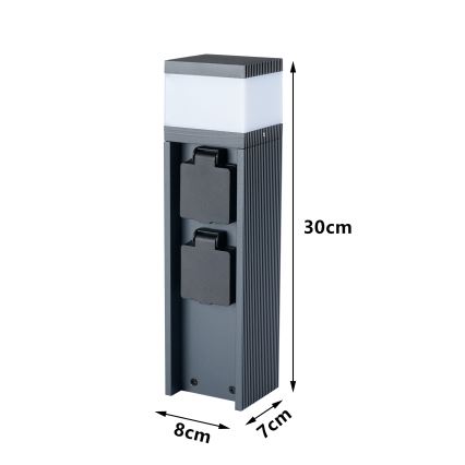 Brilagi -външна лампа с 2 SCHUKO контакта PILLAR 1xG9/11W/230V IP44 антрацит