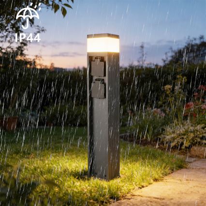 Brilagi - Външна лампа PILLAR с 2 SCHUKO гнезда 1xG9/11W/230V IP44 антрацит
