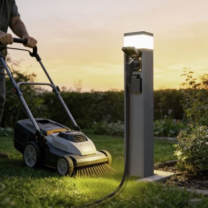 Brilagi - Външна лампа PILLAR с 2 SCHUKO гнезда 1xG9/11W/230V IP44 антрацит