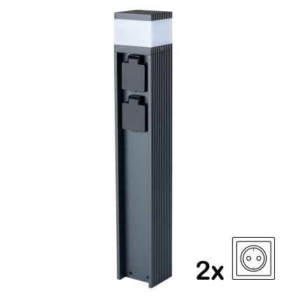 Brilagi - Външна лампа PILLAR с 2 SCHUKO гнезда 1xG9/11W/230V IP44 антрацит