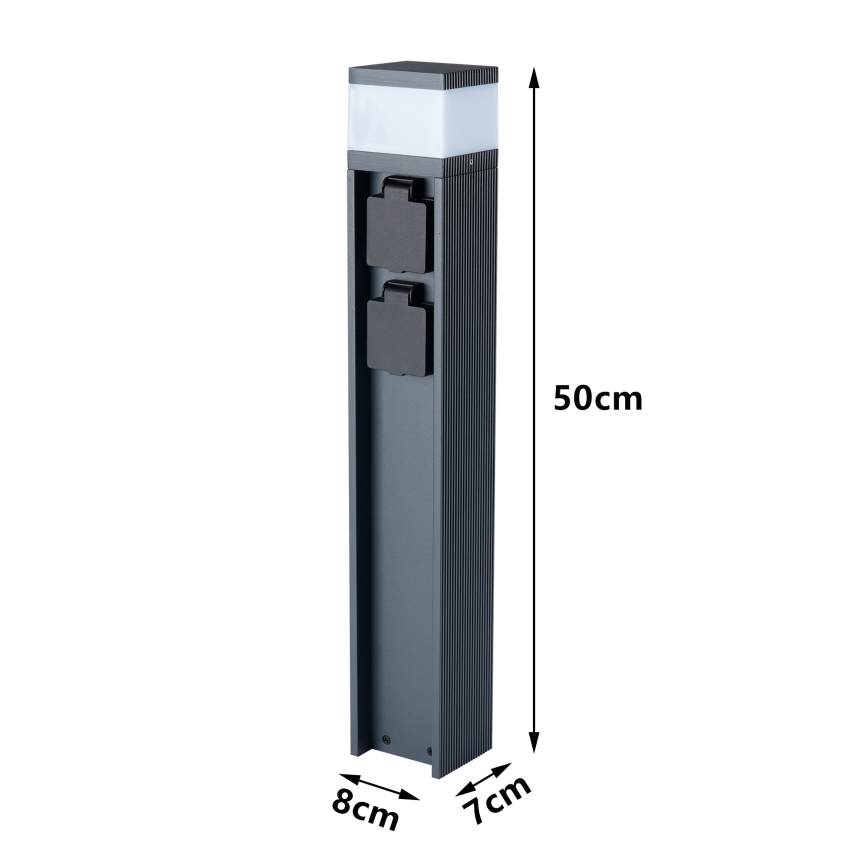 Brilagi - Външна лампа PILLAR с 2 SCHUKO гнезда 1xG9/11W/230V IP44 антрацит