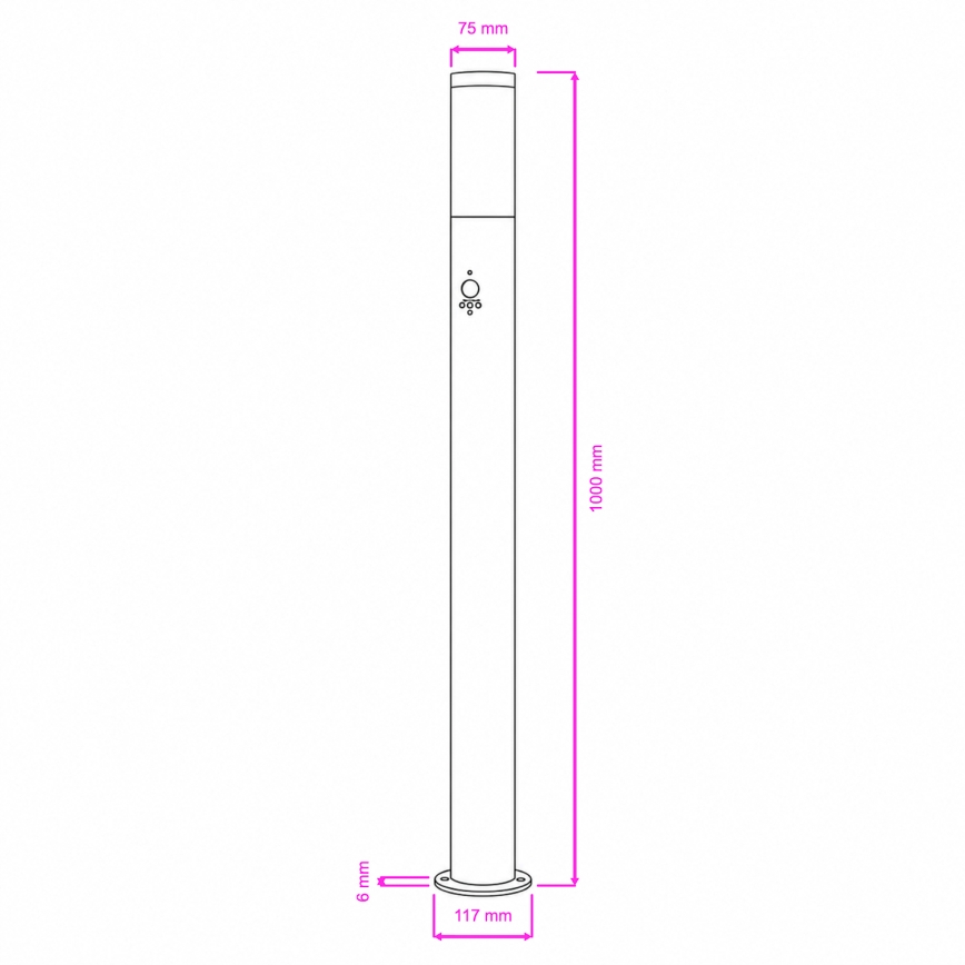 BRILAGI - Външна лампа със сензор за движение ELIA 1xE27/20W/230V IP44 100 cm антрацит