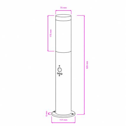 BRILAGI - Външна лампа със сензор ELIA 1xE27/20W/230V IP44 50 cm антрацит