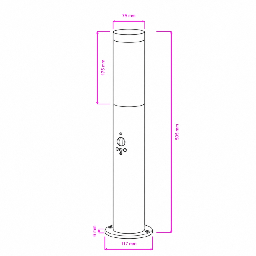 BRILAGI - Външна лампа със сензор ELIA 1xE27/20W/230V IP44 50 cm антрацит