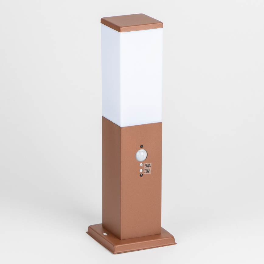 Brilagi - Външна лампа със сензор NOVA 1xE27/15W/230V 40 cm IP44 кафява