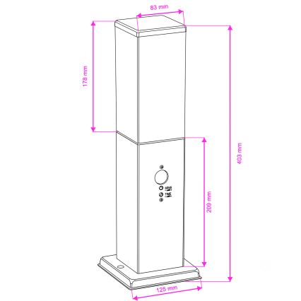 Brilagi - Външна лампа със сензор NOVA 1xE27/15W/230V 40 cm IP44 кафява