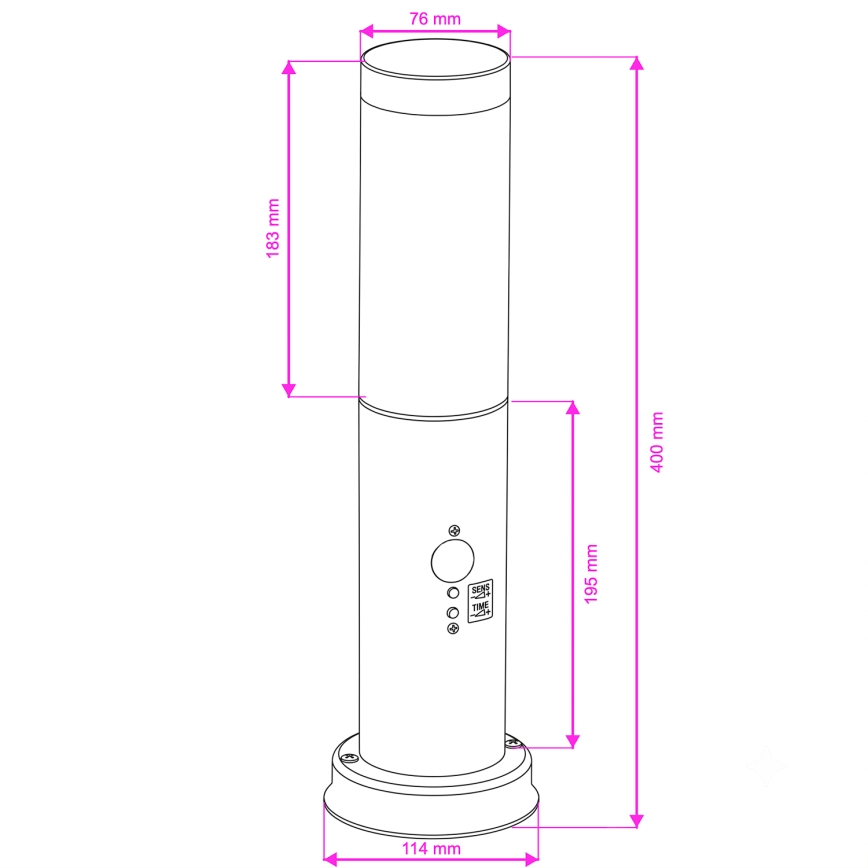 Brilagi - Външна лампа със сензор NOVA, 1xE27/15W/230V, 40 см, IP44, антрацит