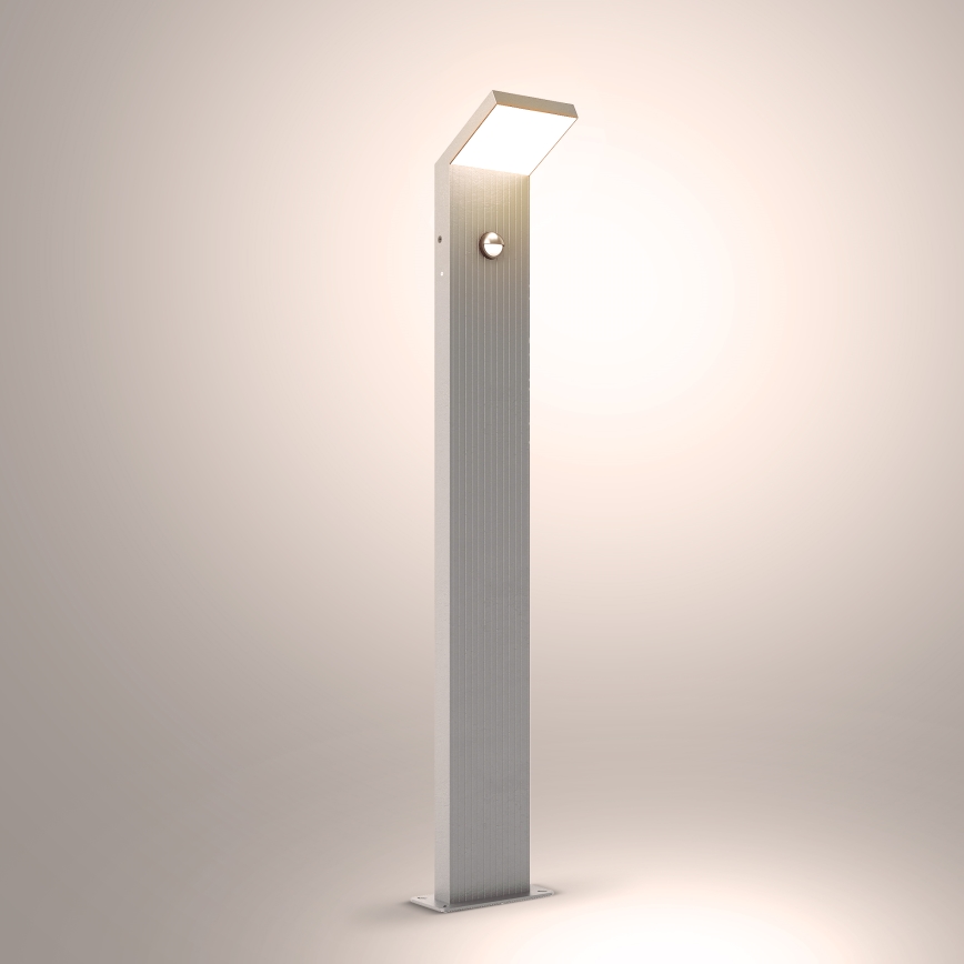 Brilagi - LED външна лампа със сензор RIANO LED/8W/230V сребриста IP65