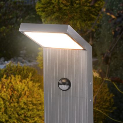 Brilagi - LED външна лампа със сензор RIANO LED/8W/230V сребриста IP65