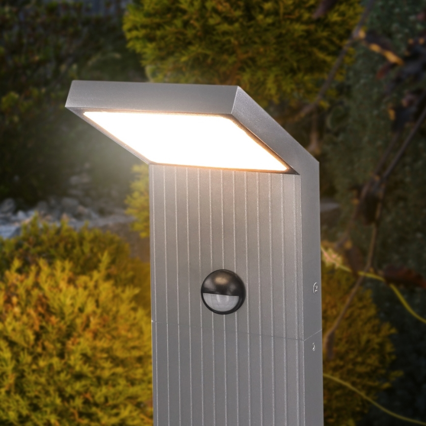 Brilagi - LED външна лампа със сензор RIANO LED/8W/230V сребриста IP65