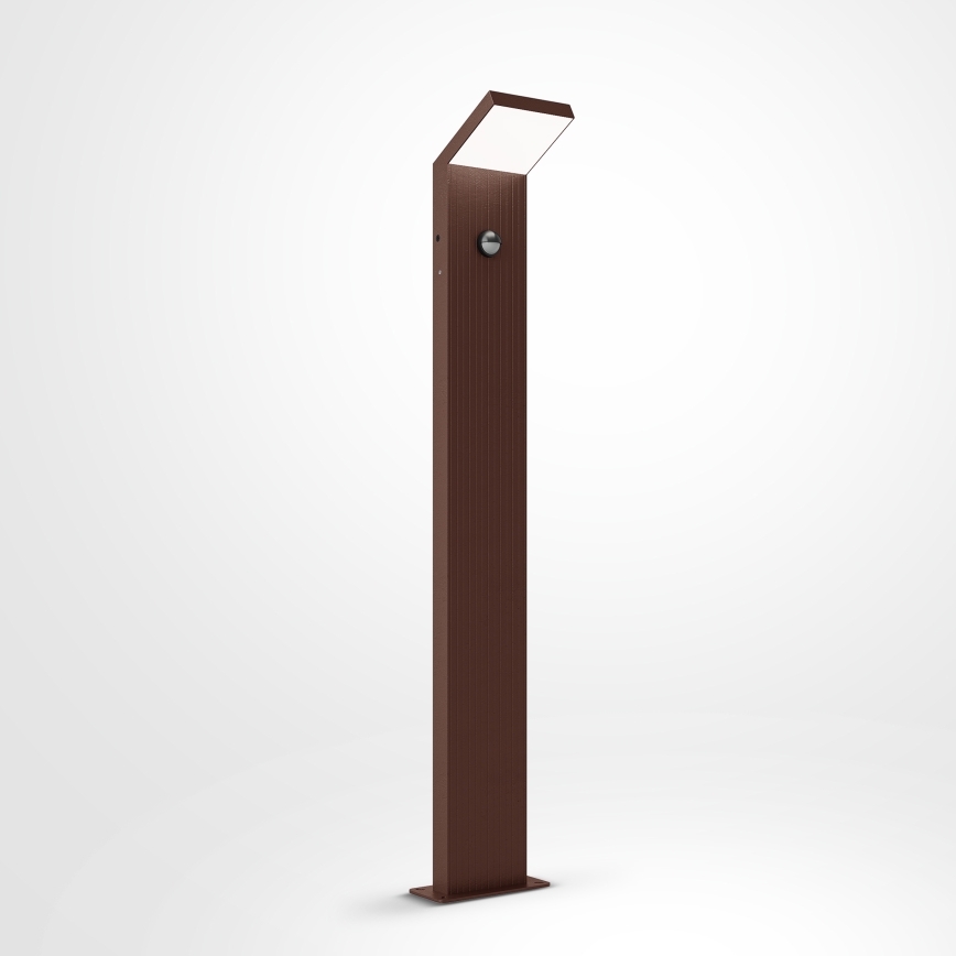 Brilagi - Външна LED лампа със сензор RIANO LED/8W/230V кафява IP65 80 cm