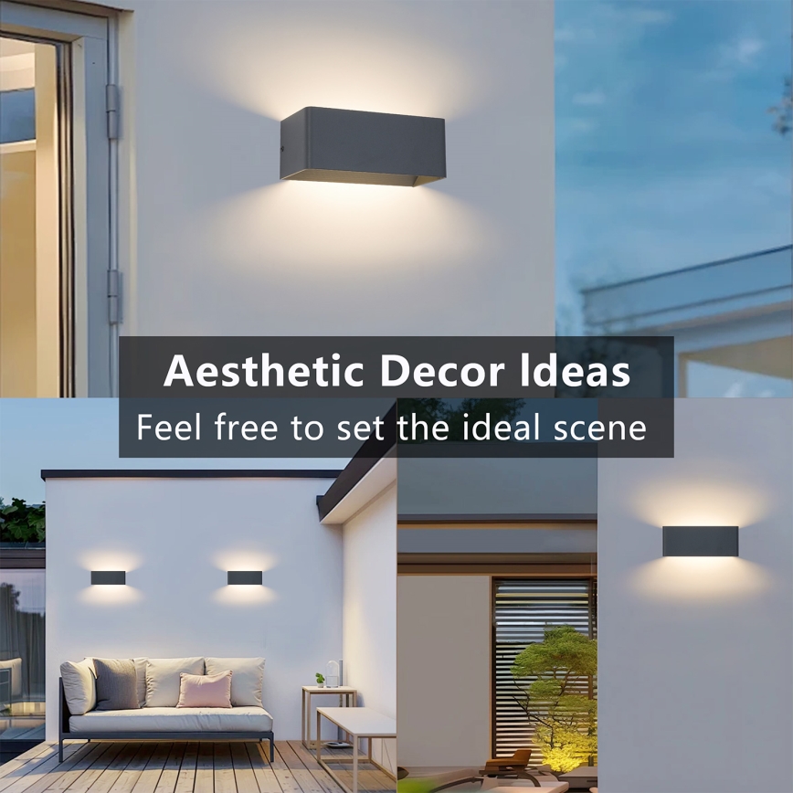 Brilagi - Външна LED настенна лампа DONNANI LED/7W/230V 20 cm антрацит IP44
