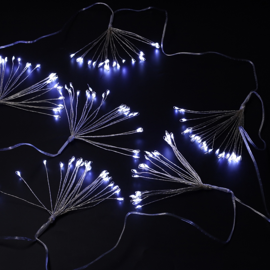 Brilagi - Външна LED верига 150xLED 5m IP44 студено бяло, ефект фойерверк