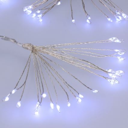 Brilagi - Външна LED верига 150xLED 5m IP44 студено бяло, ефект фойерверк