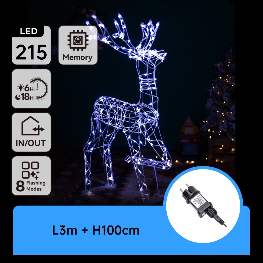 Brilagi - Външна LED коледна украса LED/3,6W/31/230V 6500K 105 cm IP44 елен