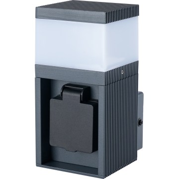 Brilagi - Външна стенна лампа PILLAR със SCHUKO гнездо 1xG9/11W/230V IP44 антрацит