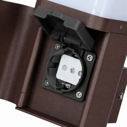 BRILAGI - Външна стенна лампа със SCHUKO контакт PILLAR 1xG9/11W/230V IP44 кафява