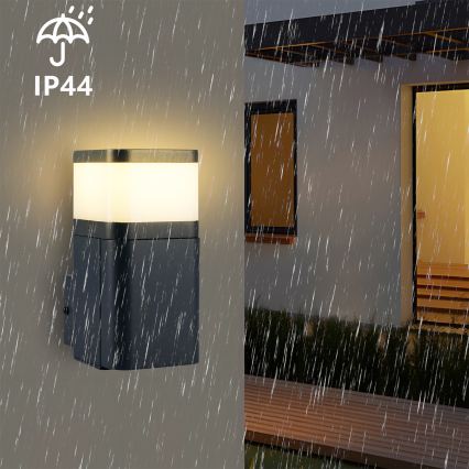 Brilagi - Външна стенна лампа с вграден контакт SCHUKO PILLAR 1xG9/11W/230V IP44 антрацит