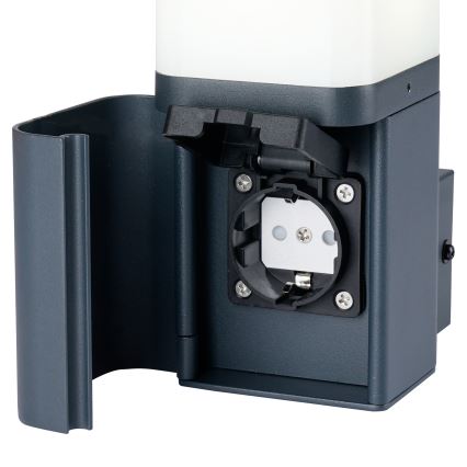 Brilagi - Външна стенна лампа с вграден контакт SCHUKO PILLAR 1xG9/11W/230V IP44 антрацит