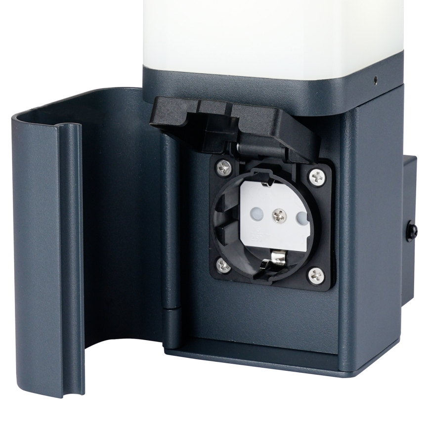 Brilagi - Външна стенна лампа с вграден контакт SCHUKO PILLAR 1xG9/11W/230V IP44 антрацит