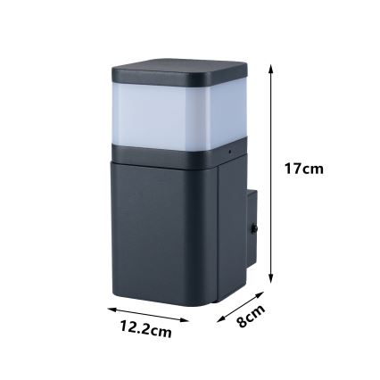 Brilagi - Външна стенна лампа с вграден контакт SCHUKO PILLAR 1xG9/11W/230V IP44 антрацит