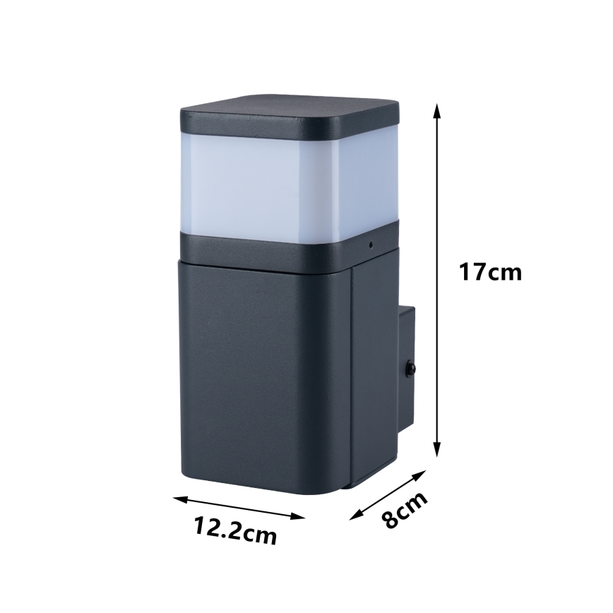 Brilagi - Външна стенна лампа с вграден контакт SCHUKO PILLAR 1xG9/11W/230V IP44 антрацит