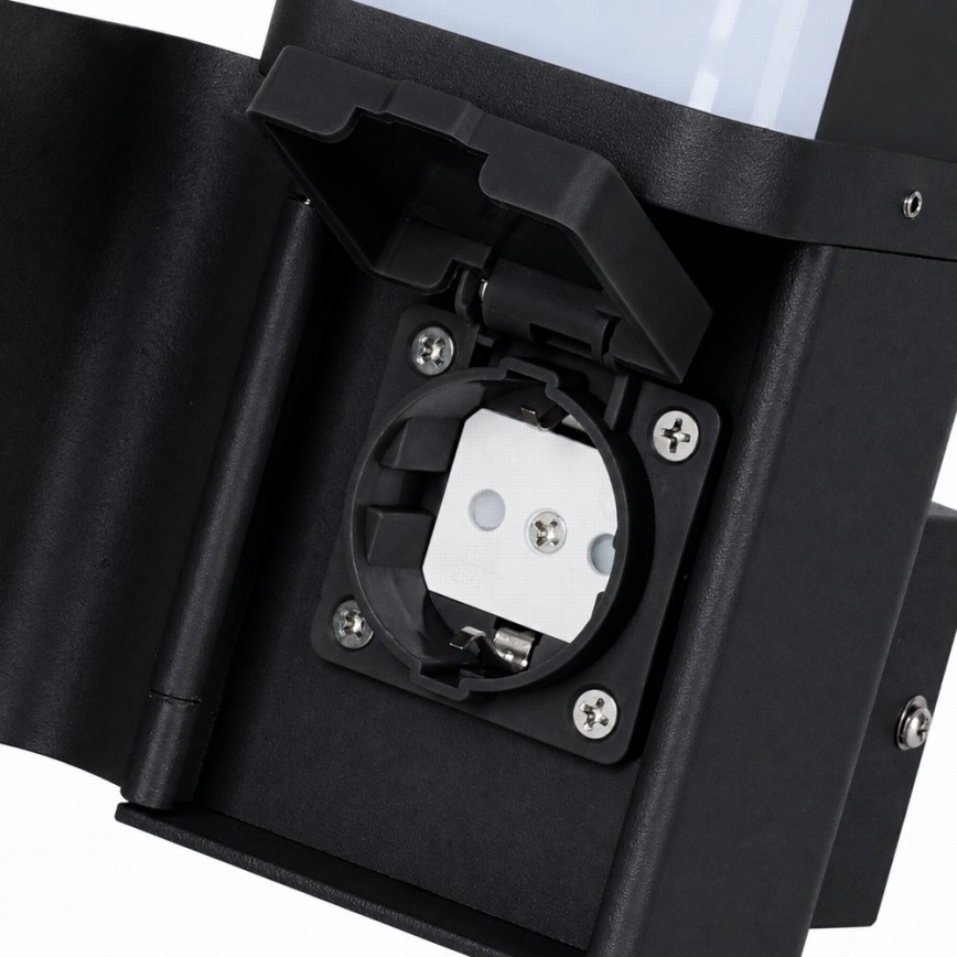 BRILAGI - Външна стенна лампа с контакт SCHUKO PILLAR 1xG9/11W/230V IP44 черна