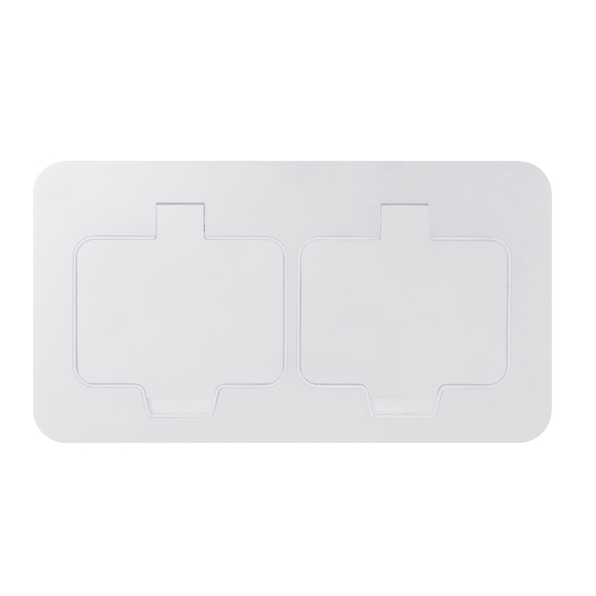 Brilagi - Външна вградена подова двойна розетка IP55, бяла, правоъгълна