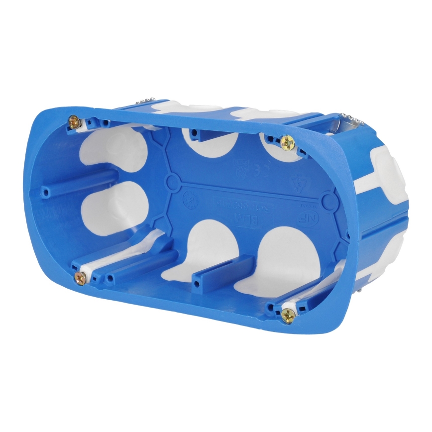 Brilagi - Външна вградена подова двойна розетка IP55, бяла, правоъгълна