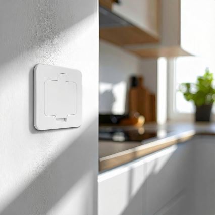 Brilagi - Външна вградена подова розетка IP55, бяла, правоъгълна