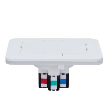 Brilagi - Външна вградена подова розетка IP55, бяла, правоъгълна