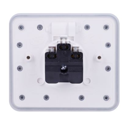 Brilagi - Външна вградена подова розетка IP55, бяла, правоъгълна