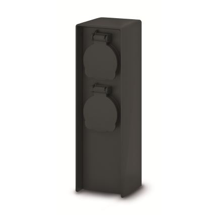 Brilagi - Външна колона за контакти, 2 гнезда, 230V, IP44, SCHUKO, черна
