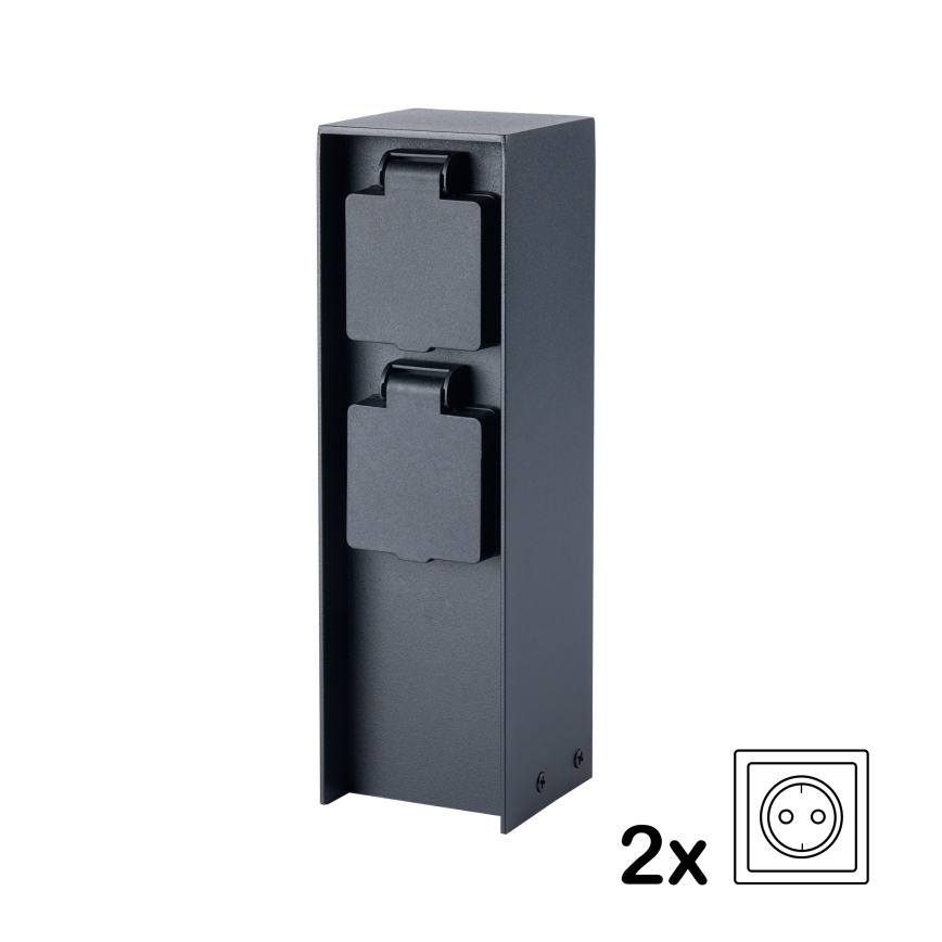 BRILAGI - Външна колона за контакти PILLAR 2Z SCHUKO 230V IP44, черна