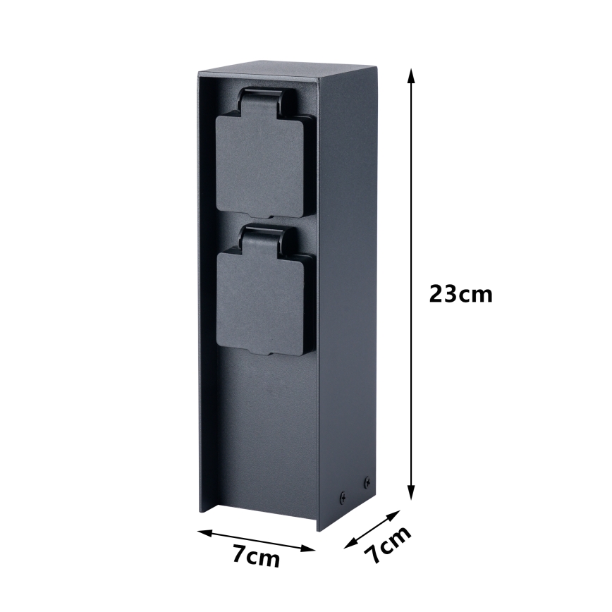 BRILAGI - Външна колона за контакти PILLAR 2Z SCHUKO 230V IP44, черна