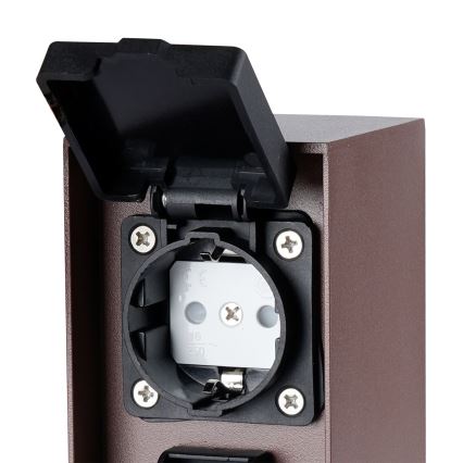 Brilagi - Външна колона за контакти PILLAR 2Z SCHUKO 230V IP44 кафява