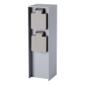 Brilagi - Външна контактна колона PILLAR, 2 гнезда SCHUKO, 230V, IP44, сребриста