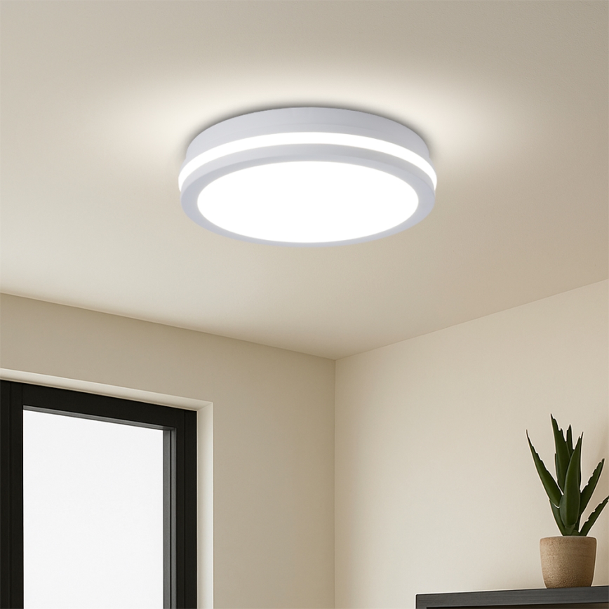 Brilagi - LED външно таванно осветително тяло със сензор BENE LED/24W/230V Ø 26 см бяло IP54