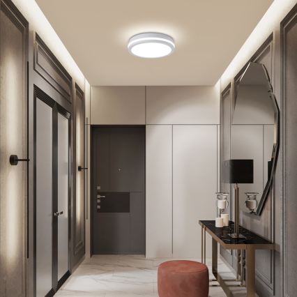 Brilagi - LED външно таванно осветително тяло със сензор BENE LED/24W/230V Ø 26 см бяло IP54
