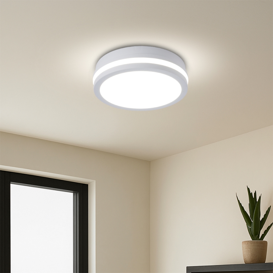 Brilagi - LED външно таванно осветително тяло със сензор BENE, LED/18W/230V, Ø 21,5 см, бяло, IP54
