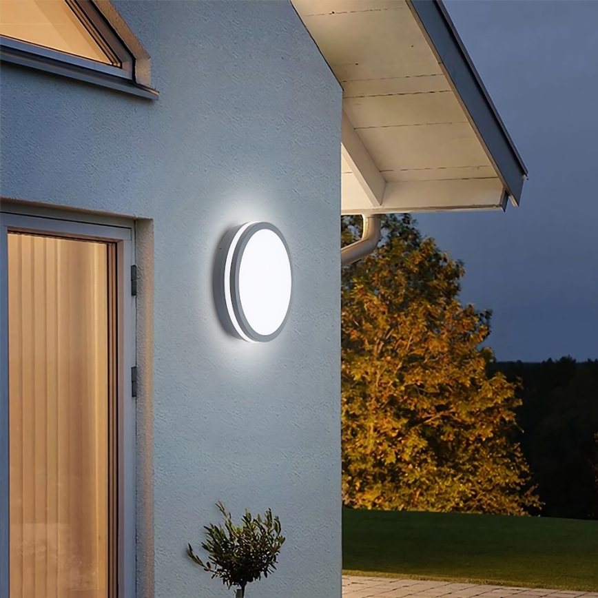 BRILAGI - LED външно осветително тяло с датчик BENE LED/24W/230V Ø 26 см антрацит IP54