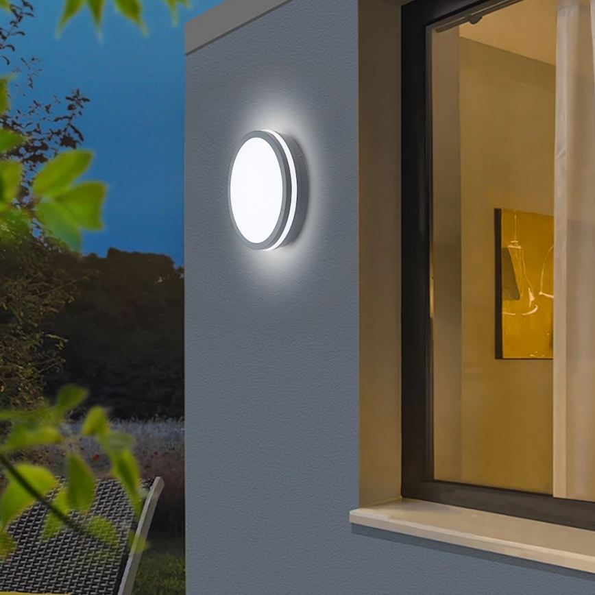 BRILAGI - LED външно осветително тяло с датчик BENE LED/24W/230V Ø 26 см антрацит IP54