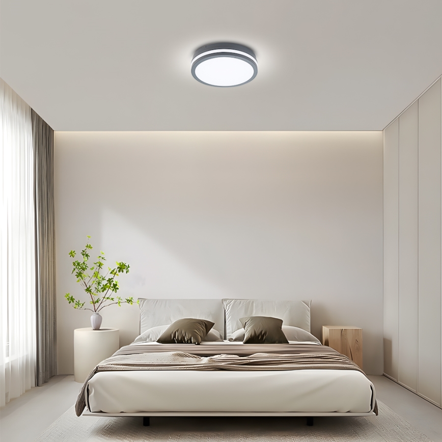 BRILAGI - LED външно осветително тяло с датчик BENE LED/24W/230V Ø 26 см антрацит IP54