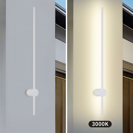 Brilagi - Външна стенна лампа AURA LED/20W/230V 3000K IP54 97 cm бяла CRI 90