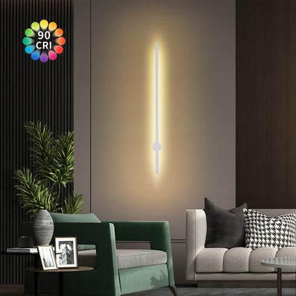 Brilagi - Външна стенна лампа AURA LED/20W/230V 3000K IP54 97 cm бяла CRI 90