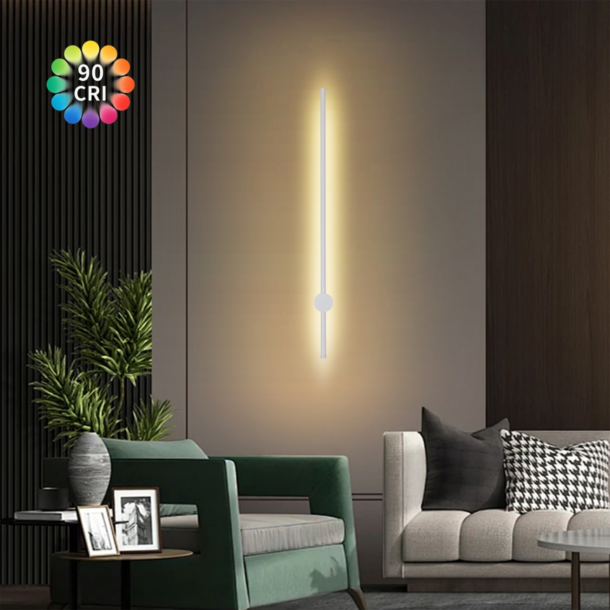 Brilagi - Външна стенна лампа AURA LED/20W/230V 3000K IP54 97 cm бяла CRI 90