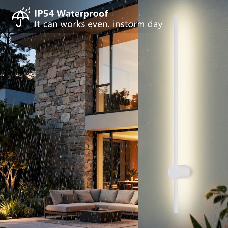 Brilagi - Външна стенна лампа AURA LED/20W/230V 3000K IP54 97 cm бяла CRI 90