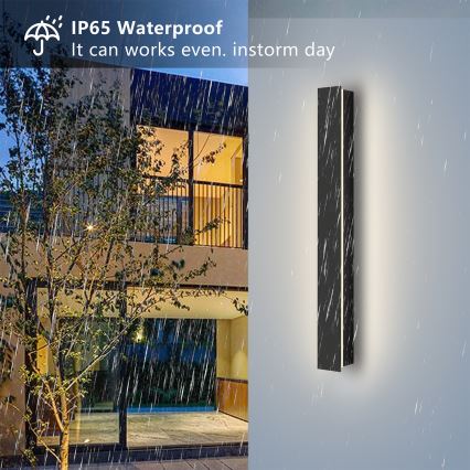 Brilagi - LED външно стенно осветително тяло LINEAR LED/12W/230V 4000K IP65 50 cm черно CRI 90