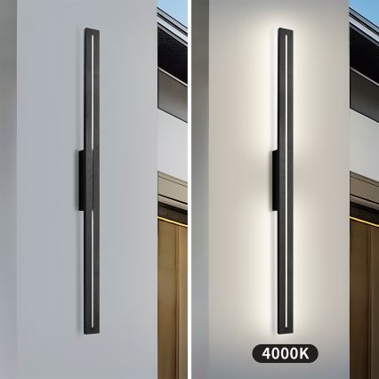 Brilagi - LED външно стенно осветително тяло LINEO LED/24W/230V 4000K IP65 100 cm черно CRI 90