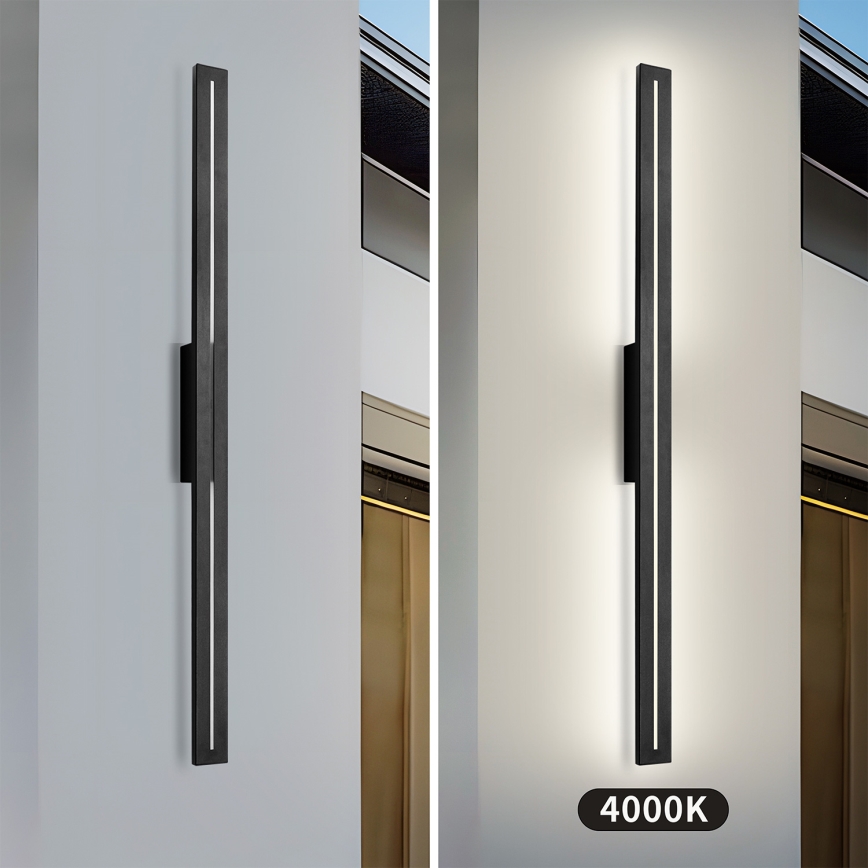 Brilagi - LED външно стенно осветително тяло LINEO LED/24W/230V 4000K IP65 100 cm черно CRI 90